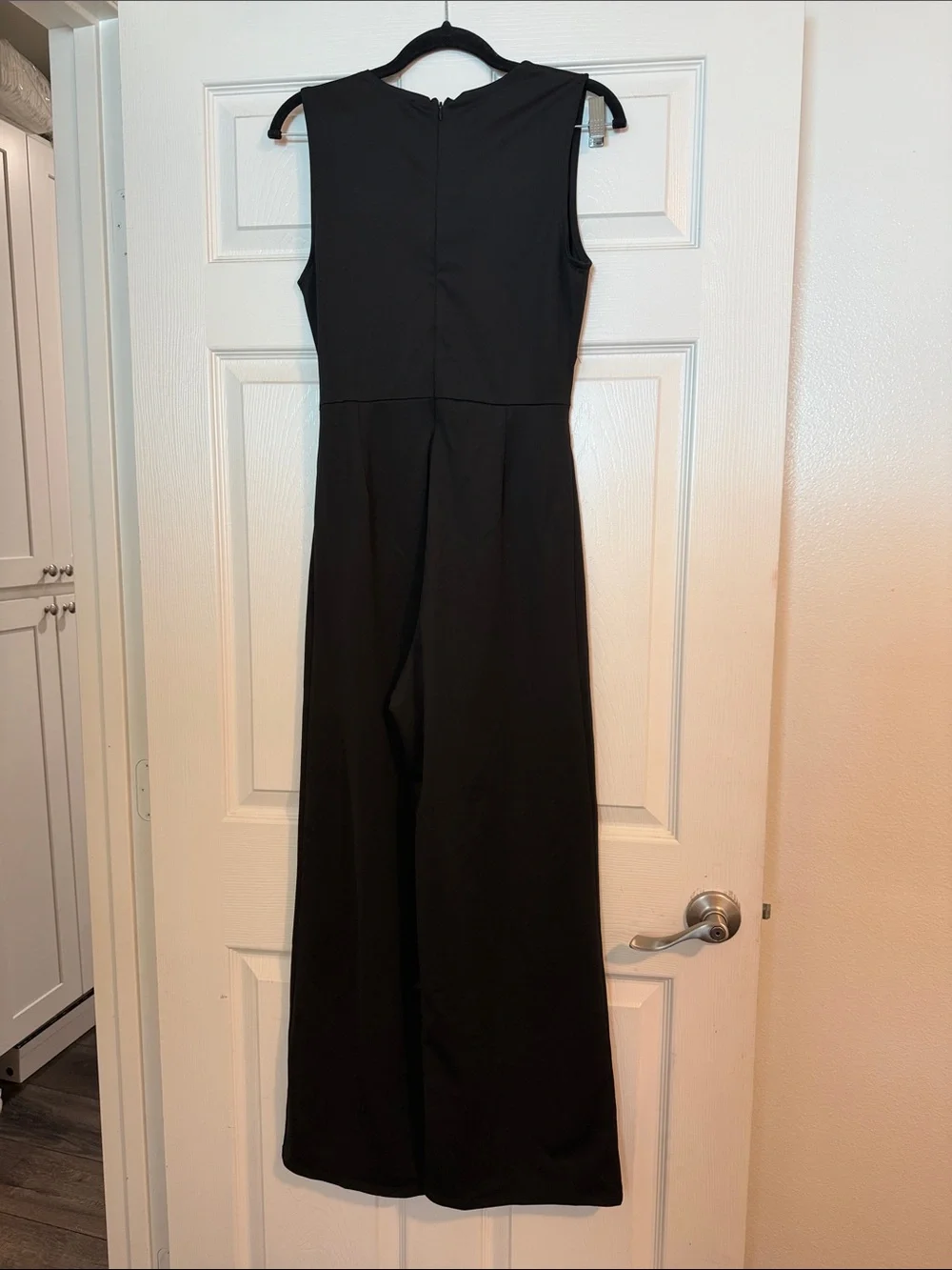 one clothing Black Sleeveless Ring-Front Flare Jumpsuit